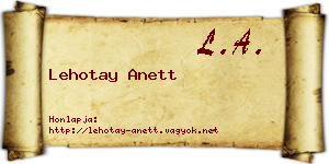 Lehotay Anett névjegykártya