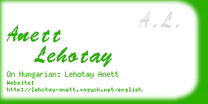 anett lehotay business card